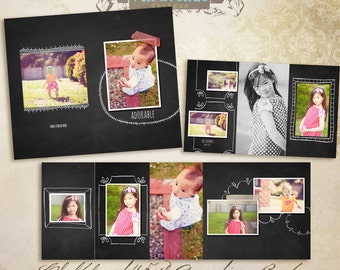 Chalkboard 4.5x8 Accordion book templates for photographers