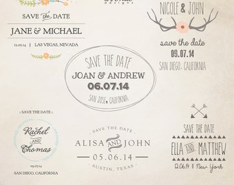 INSTANT DOWNLOAD - Save The Date Words Overlays vol.7