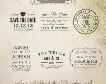 INSTANT DOWNLOAD - Save The Date Words Overlays vol.1