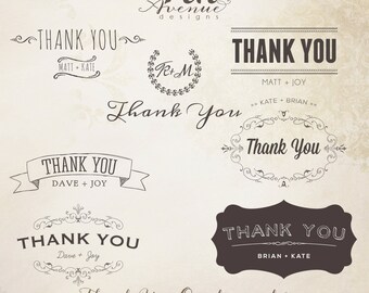 INSTANT DOWNLOAD - Thank You Word Overlays  vol.2