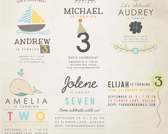 INSTANT DOWNLOAD - Birthday Words Overlays vol.1