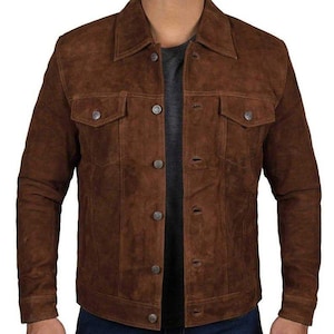 Men's Suede Leather jacket, Real Suede Leatherjacket, Genuine leather jacket