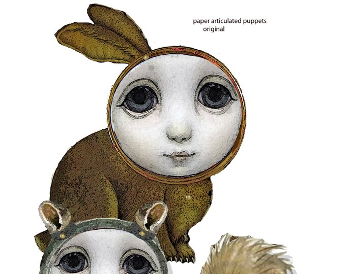 Woodland Creatures Printable Paper Dolls Articulated DIY Etsy