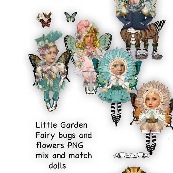 printable victorian garden fairy collection PNG file clip art paper dolls  great for cards journal creating scrapbook and many uses ephemera