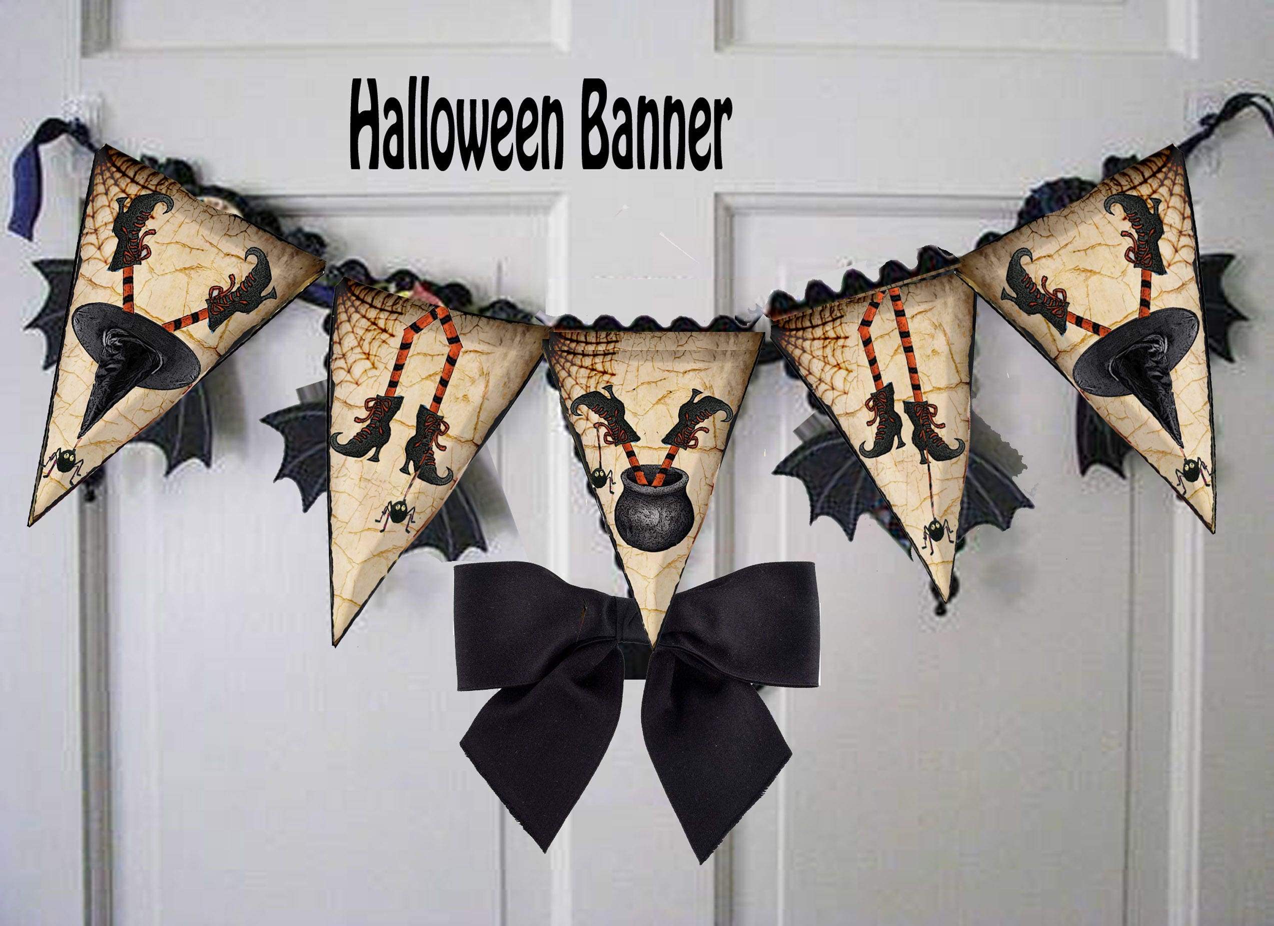 Halloween Printable Banner Bunting Garland DIY Instant | Etsy