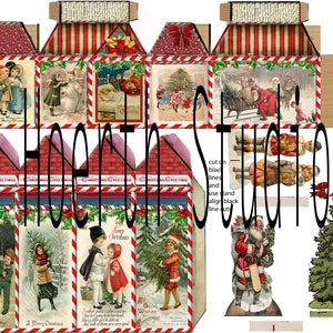Printable Christmas Village Victorian Paper Houses and Clock Tower ...