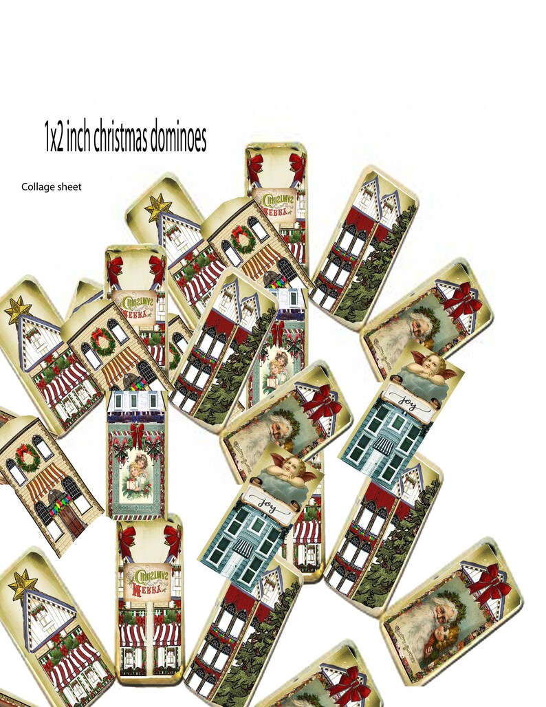 1x2 Inch Domino Christmas Collage Sheet 35 Dominoes in All Etsy