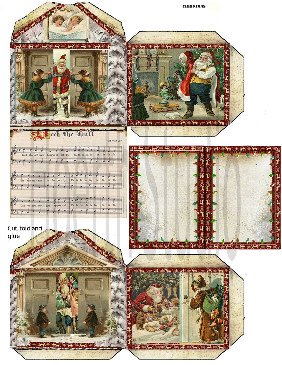 Printable Victorian Christmas Village Paper Houses Printable | Etsy