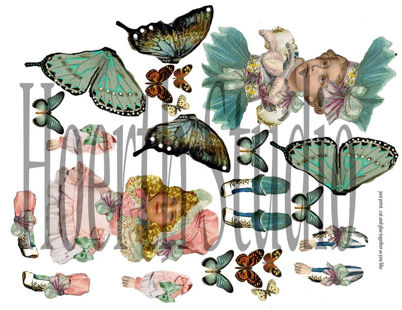 Printable Scrapbook Fairy Paper Dolls With Envelopes Craft - Etsy