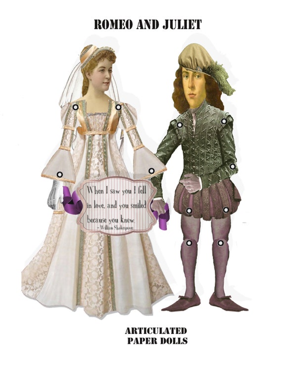 romeo and juliet paper dolls