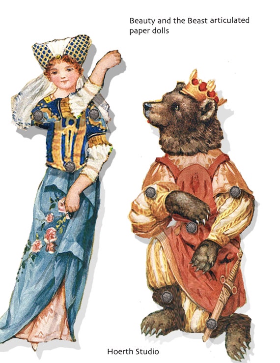 beauty and the beast paper dolls