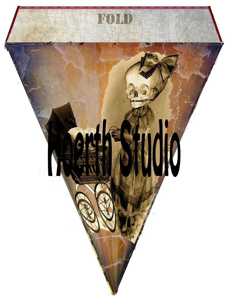 Printable halloween Gothic party banners bunting or just fun decor macabre gothic flags large size