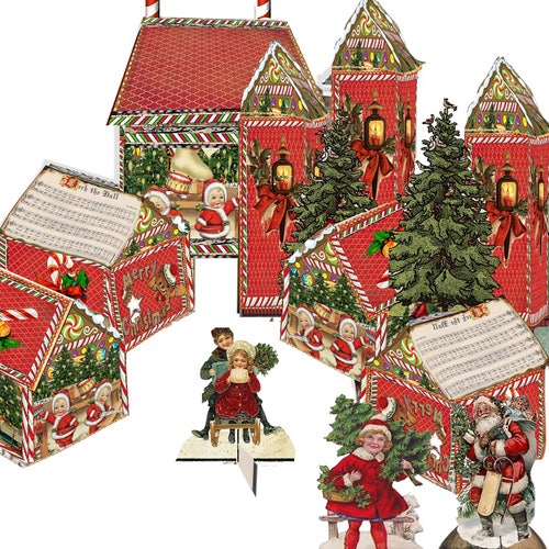 Printable Victorian Christmas Village Santa's Workshop - Etsy