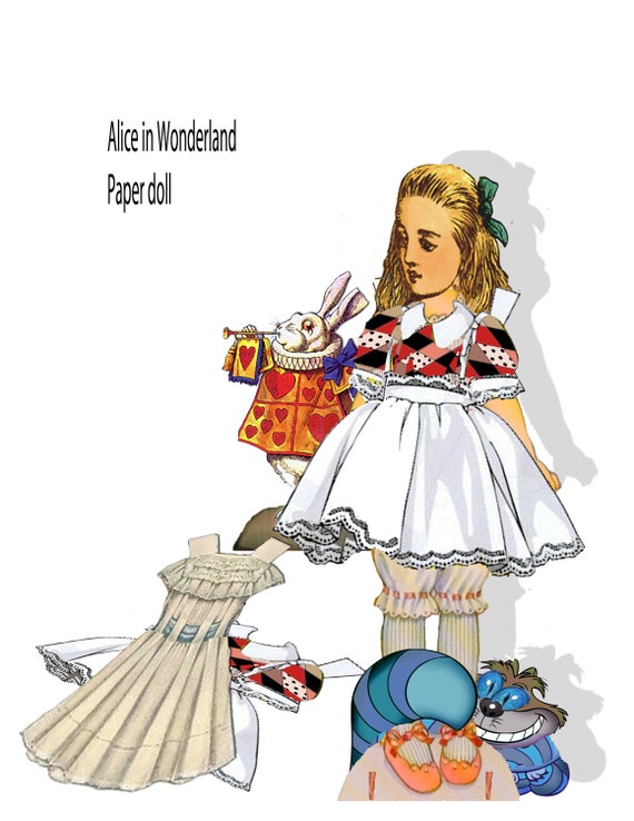 alice in wonderland paper dolls