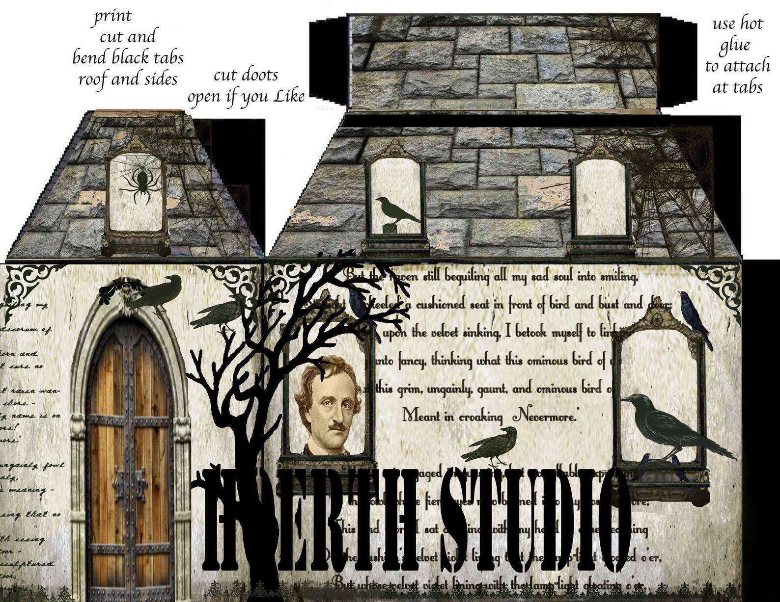 Printable Edgar Allan Poe Haunted House Just Print and | Etsy