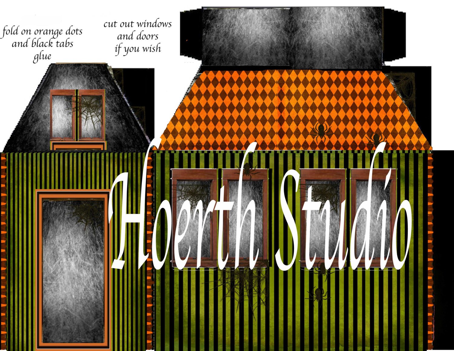 Printable Halloween Haunted House Printable Kit Folk Woodland - Etsy