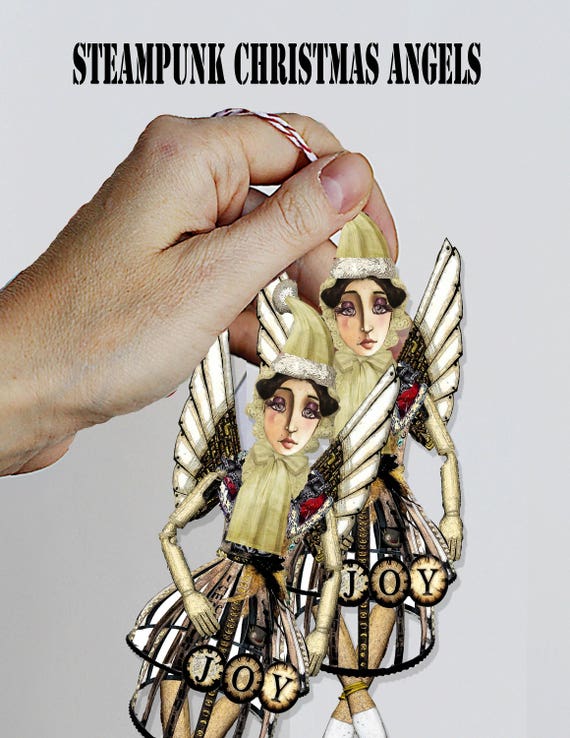 Christmas ornament steampunk paper angel