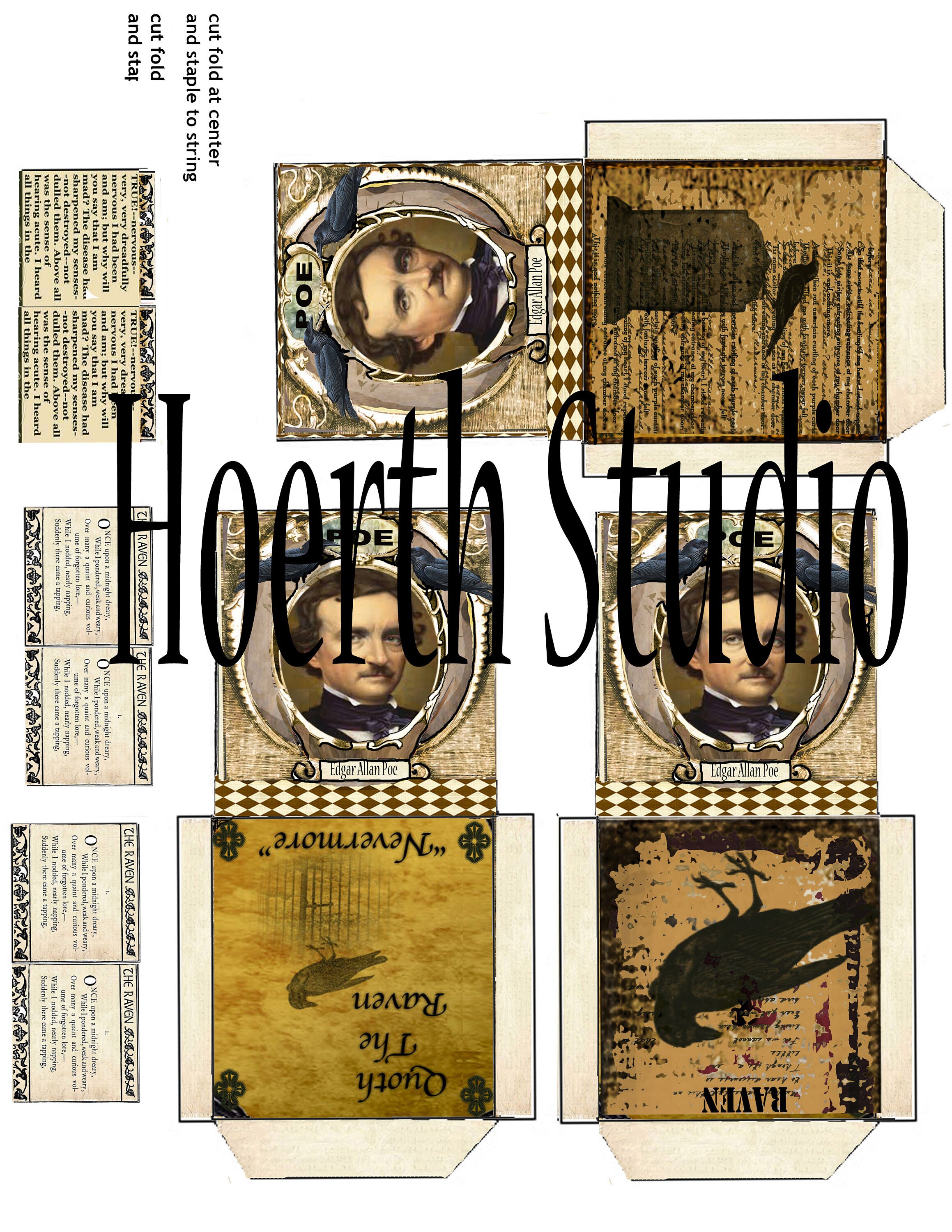 Edgar Allan Poe Printable Tea Bag Covers Perfect for Halloween Etsy