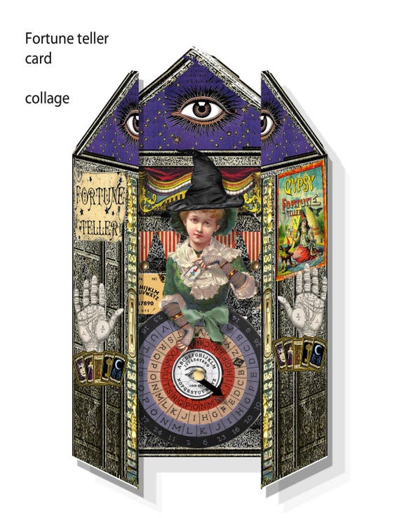 Printable Fortune Teller Card Collage Kit 3d Card Easy - Etsy