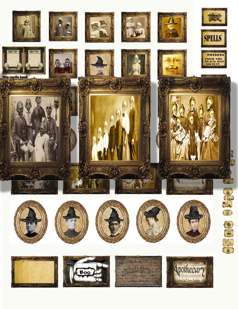 Printable halloween miniature doll house wall decor very Etsy