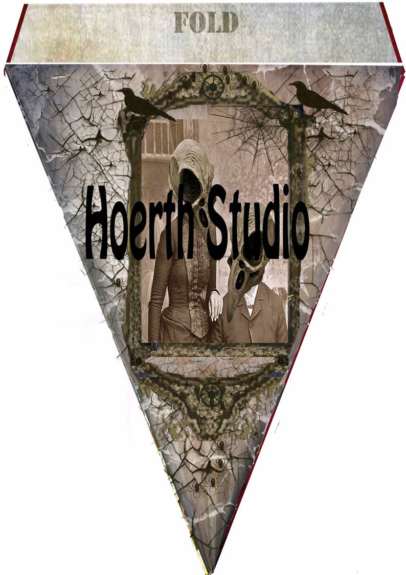 Printable Halloween Steampunk Gothic Banner Bunting Party Prop Etsy