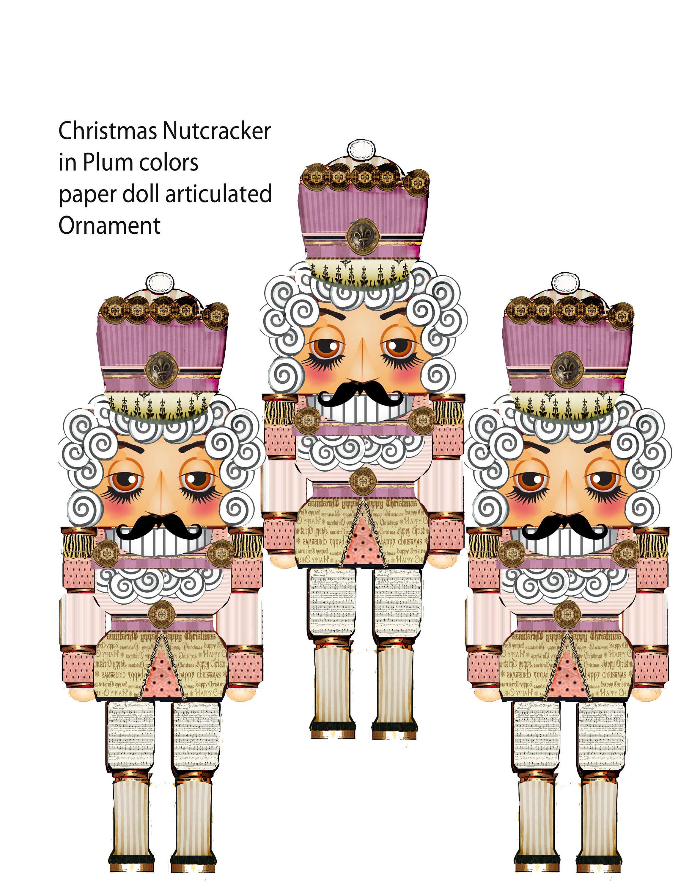 Victorian Nutcrackers printable 3 paper dolls to a sheet great Etsy
