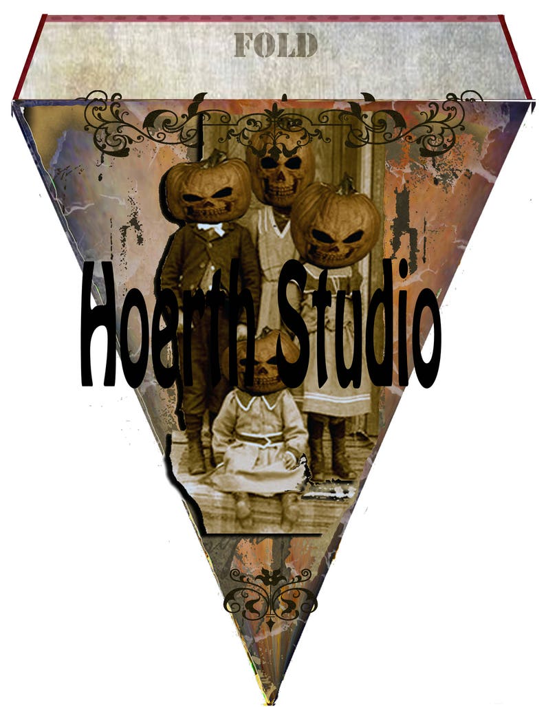 Printable halloween Gothic party banners bunting or just fun decor macabre gothic flags large size