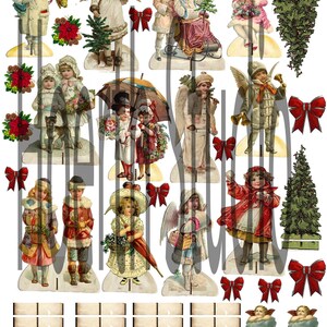 Christmas Printable Victorian Clip Art Backs and Fronts | Etsy