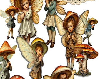 printable mushroom fairy clip art 20 plus paper dolls and more (jpeg)