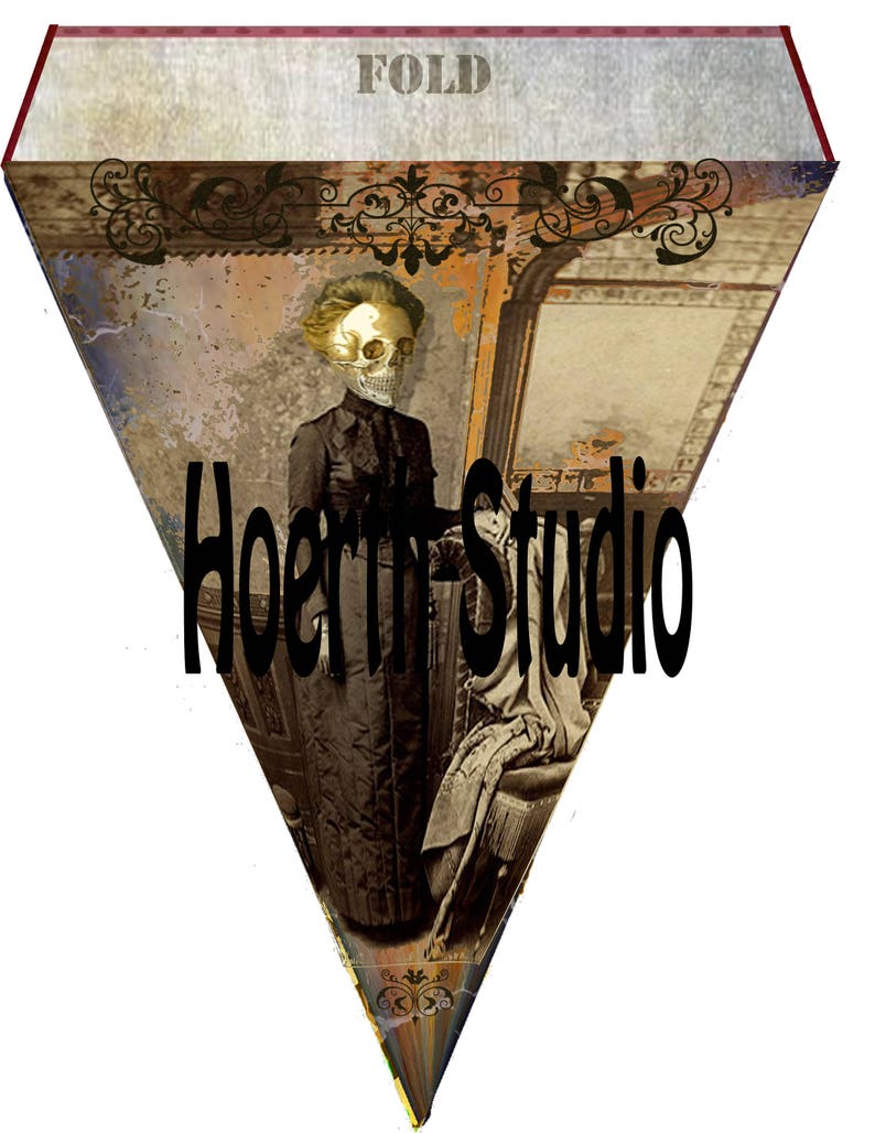 Printable halloween Gothic party banners bunting or just fun decor macabre gothic flags large size
