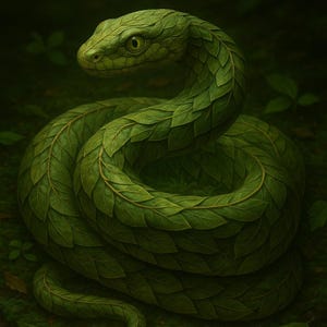 V || Leaf Serpent Spirit Companion, Astral Guide, Familiar, Transformation, Rebirth and Growth, Divination,