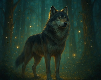 V | Wolf Spirit Companion | Masculine Guardian, Courage and Pride