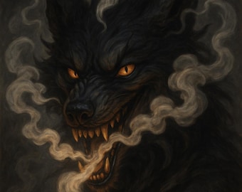 S || Infernal Trickster Wolf Spirit Companion: Smoke-Maw Astral Guide