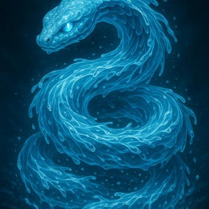 T || Water Serpent Spirit Companion, Astral Guide, Familiar, Transformation, Rebirth and Growth, Divination, spirit of tides
