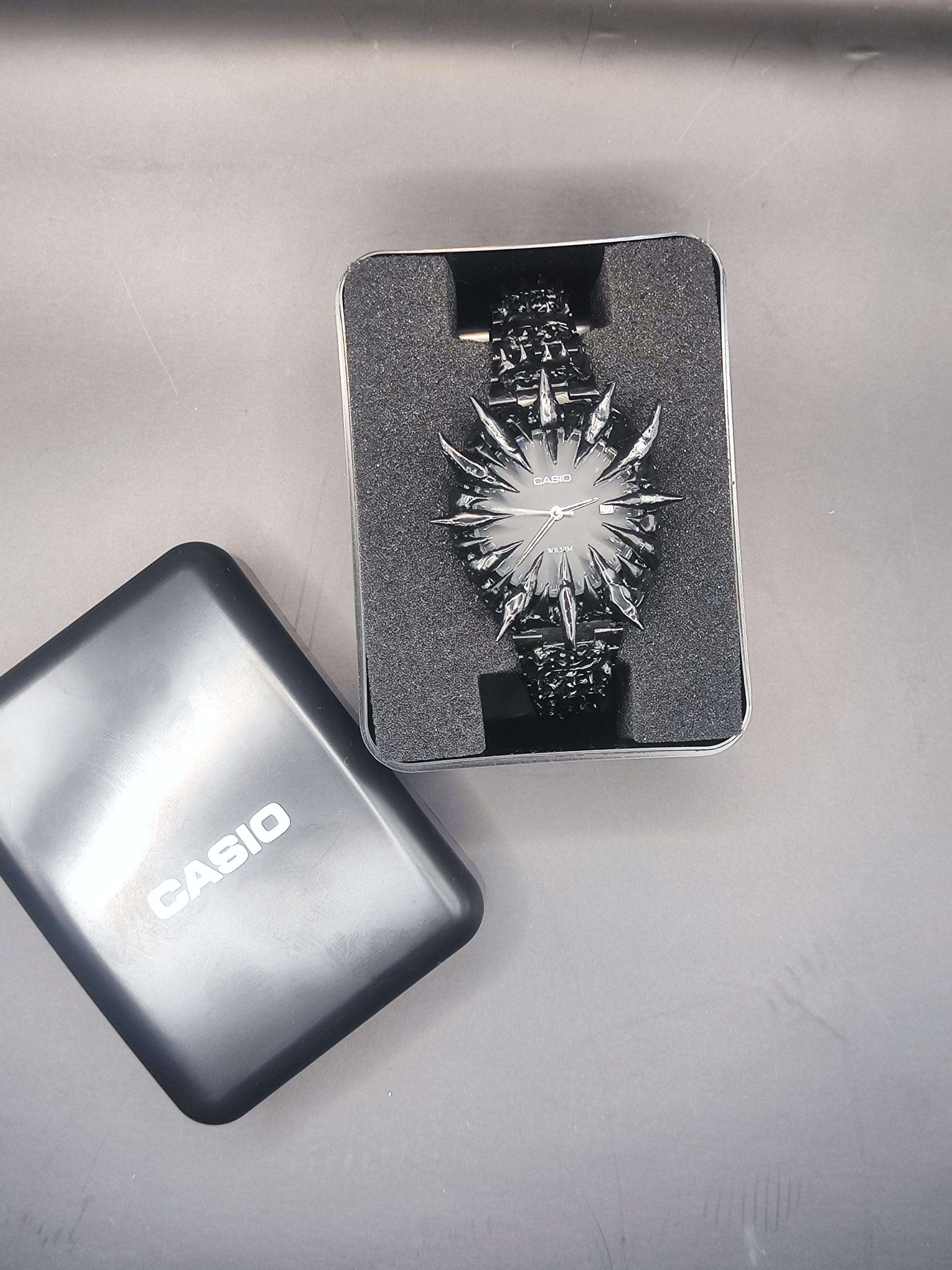 Custom Casio Spiked Black Watch – Handmade Gothic Y2K Timepiece - Etsy