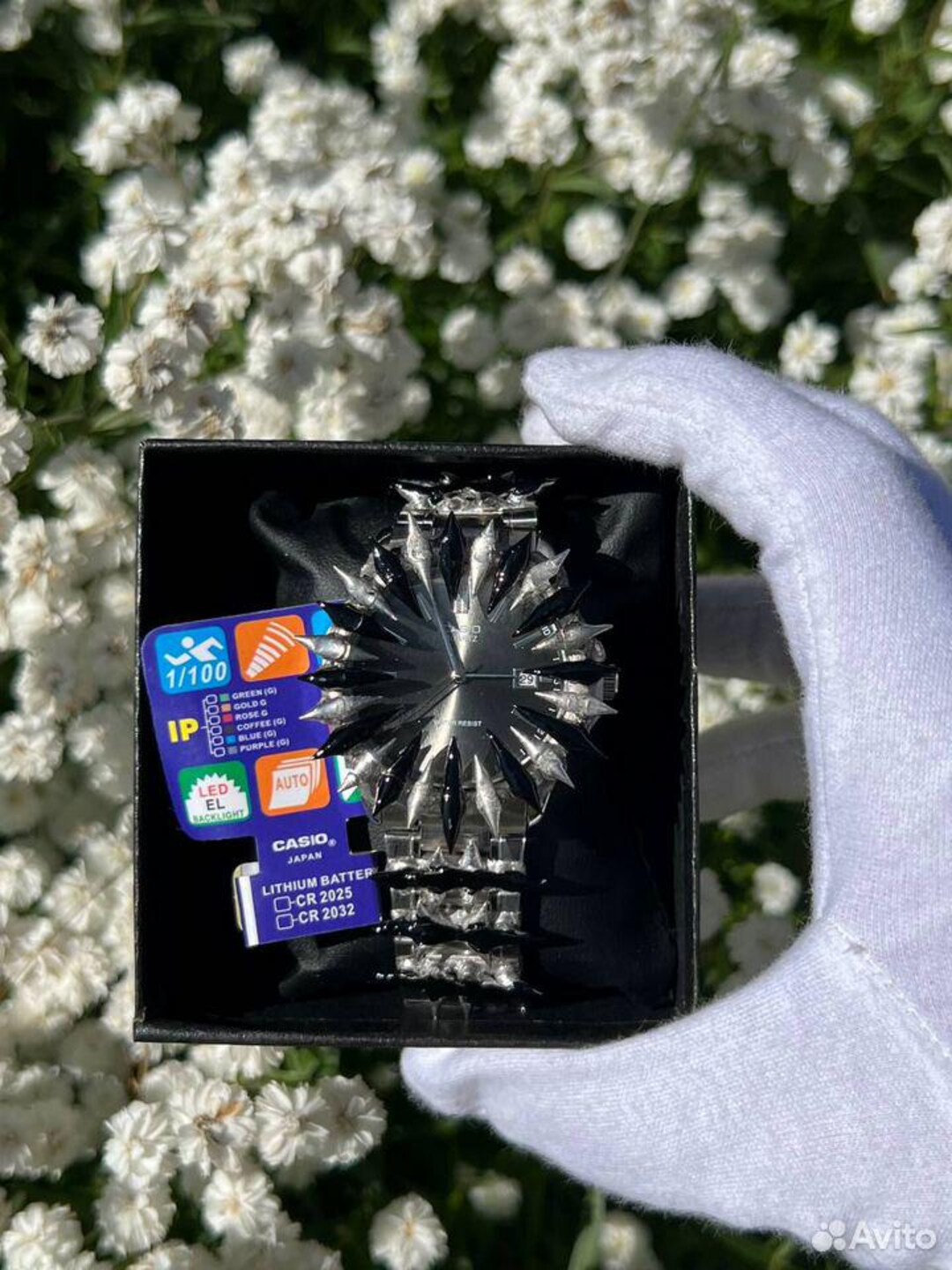 カスタムスパイクカシオウォッチ - ハンドメイドY2Kアラバスター