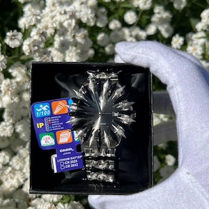 Custom Spiked Casio Watch – Handmade Y2K Alabaster Style Timepiece – Unique Statement Jewelry