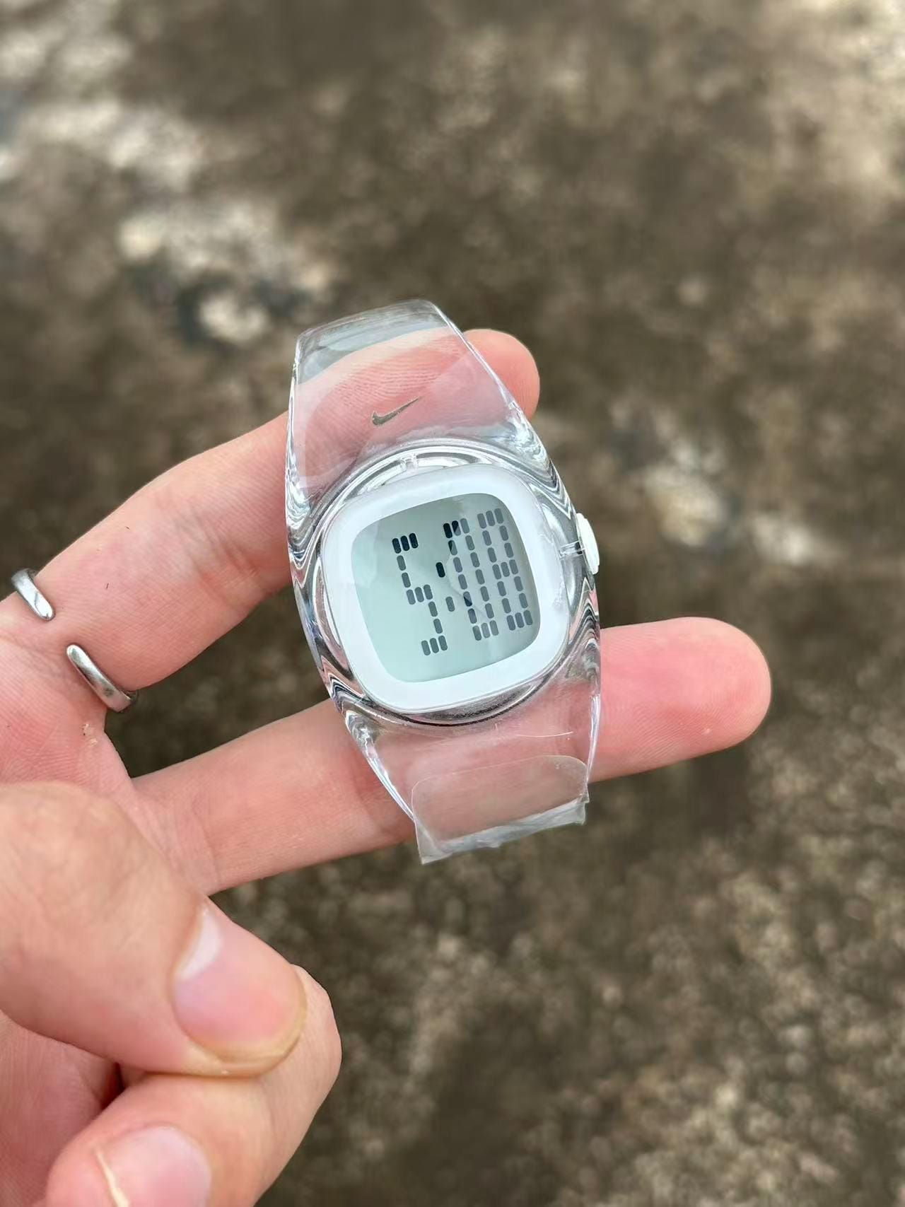 時計 00s Nike Blade Digital Watch WC0037 y2k Nike Blade WC0037 Sports Watch, Gold Metal, Black Rubber Strap