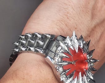 Buy Custom Casio Spiked Watch – Gothic Punk Red Dial Statement