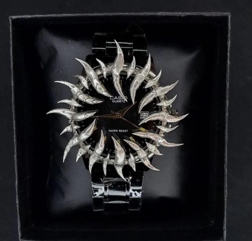 Custom Spiked Casio Watch – Gothic Claw Design, Statement