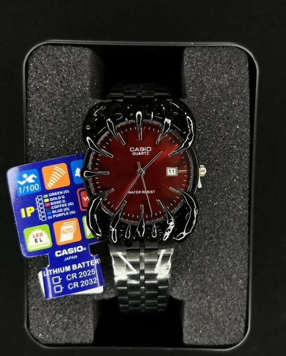 Alabaster style l watch Y2K black腕時計 Custom Drip Alabaster Watch • Handmade Casio Mod • Y2K Gothic Claw
