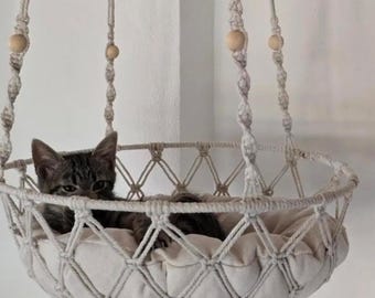 Modern Cat Bed Window Cat Hammock Extra Large Outdoor Custom Dog Bed Macrame Wall Hanging Cat Furniture Bed Cat Shelves, Cat Tower Perch