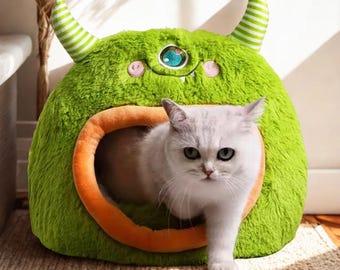 Modern Cat Bed Caves Cat Wall Furniture Steps Cat Condo with Cat Hammock Pet Bed Pillowcase with Cat Scratcher Tall Cat Bed Purple Dog Beds