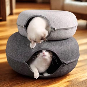 Donut Cat Bed Cave Cocoon Cat Furniture Wall Pet Bed with Cat Scratcher Custom Dog Bed Pattern Cat Window Perch, Cat Condo, Cat Hammock