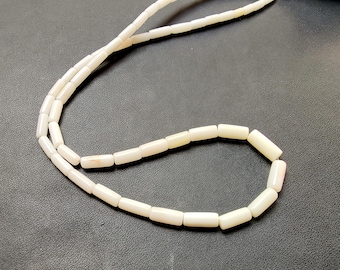 Perline tubolari di corallo bianco: filo da 16 pollici per la creazione di gioielli