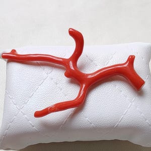 Italian Orange Coral Branch, Polished Gemstone, Jewelry Making