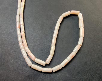 Collana con tubo di corallo bianco giapponese naturale: perline di pietre preziose