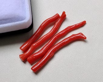 Natural Italian Orange Coral Branch, Undyed Sea Coral, Jewelry Making
