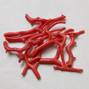 AAA Red Coral Gemstone Sticks, Natural Italian Coral, Jewelry Making