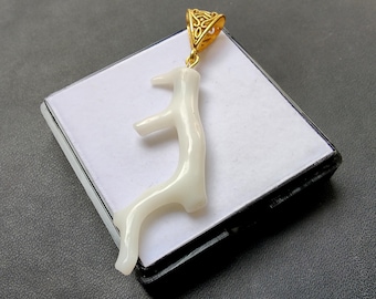 Japanese Coral Branch Pendant, Natural Gemstone Stick (46x18 mm)